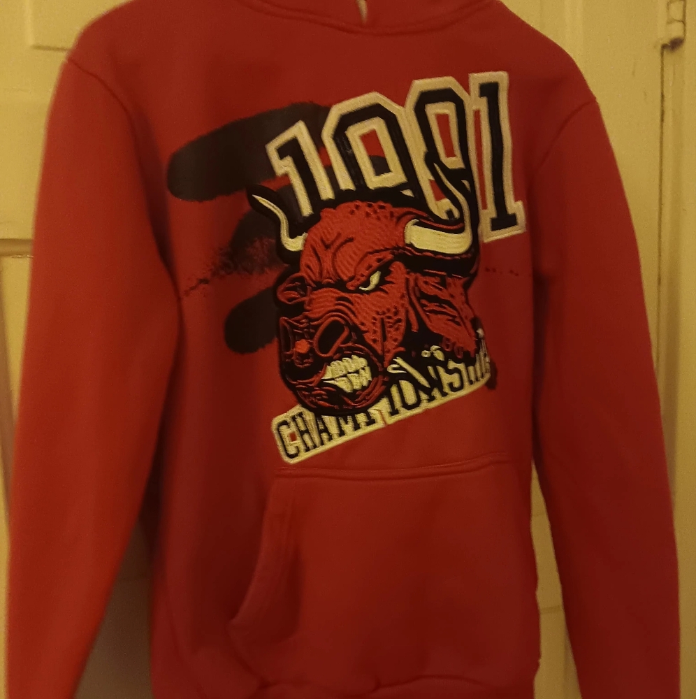 Chicago bulls 1991 championship hoodie size small red